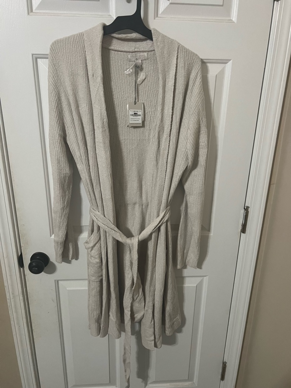 Barefoot Dreams CozyChic Lite Ribbed Robe L/XL NWT Silver Pearl Soft Everyday